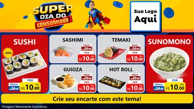 Modelo de TV para TV Horizontal com o tema Super Dia do Consumidor para Comida japonesa