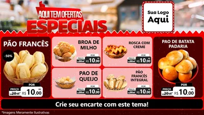 Modelo de TV para TV Horizontal com o tema Aqui Tem Ofertas Especiais para Padaria