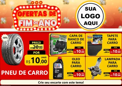 Modelo de Encarte para Encarte A4 Horizontal com o tema Ofertas de Fim de Ano para Auto peças