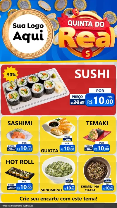 Modelo de Rede Social para Stories com o tema Quinta do Real para Comida japonesa
