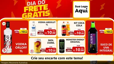 Modelo de TV para TV Horizontal com o tema Dia do Frete Grátis para Distribuidora de bebidas