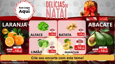 Modelo de TV para TV Horizontal com o tema Delícias de Natal para Hortifrúti