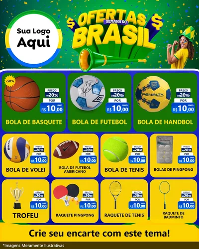 Modelo de Rede Social para Feed Instagram com o tema Ofertas Semana do Brasil para Artigos Esportivos
