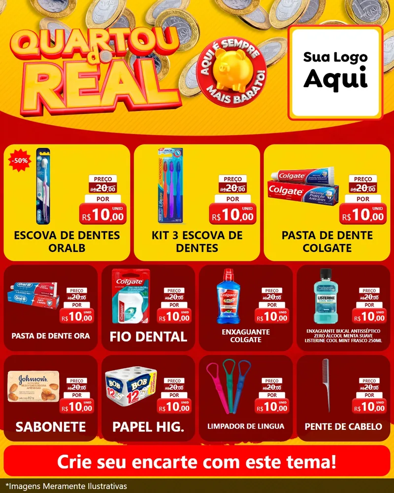 Modelo de Rede Social para Feed Instagram com o tema Quartou do Real para Higiene Pessoal