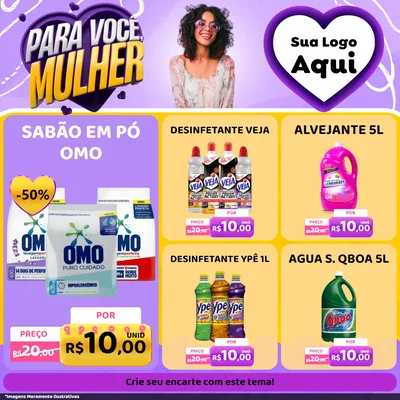 Modelo de Rede Social para Feed Facebook com o tema Para Você, Mulher para Produtos de Limpeza