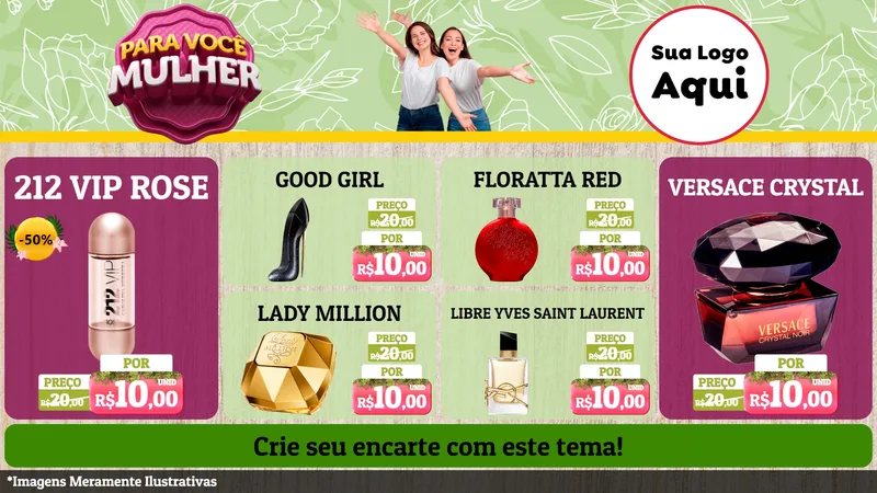 Modelo de TV para TV Horizontal com o tema Para Você Mulher para Perfumes