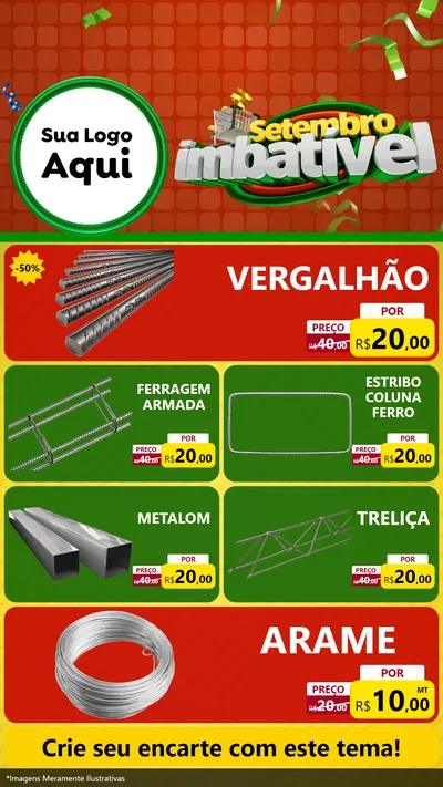 Modelo de TV para TV Vertical com o tema Setembro Imbatível para Ferragens