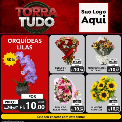 Modelo de Rede Social para Feed Facebook com o tema Torra Tudo para Floricultura e jardim