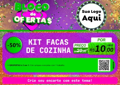 Modelo de Cartaz para Cartaz A4 Horizontal com o tema Bloco de Ofertas para Utilidades Domésticas