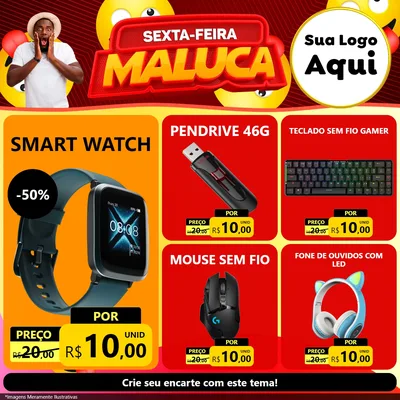 Modelo de Rede Social para Feed Facebook com o tema Sexta-feira Maluca para Informática
