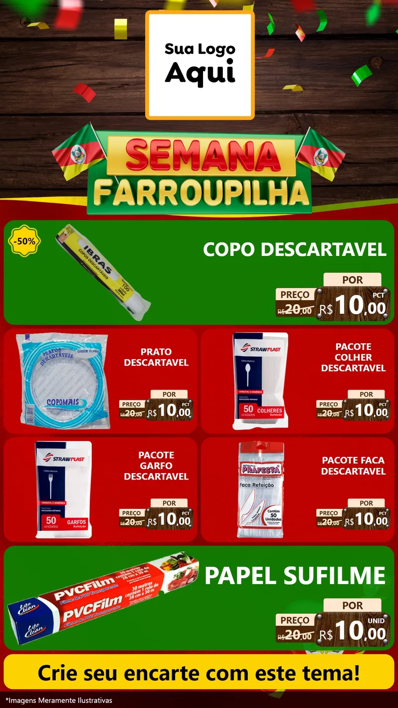Modelo de TV para TV Vertical com o tema Semana Farroupilha para Embalagens