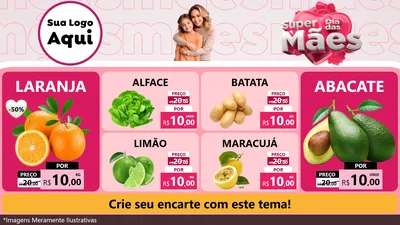 Modelo de TV para TV Horizontal com o tema Super Dia Das Mães para Hortifrúti