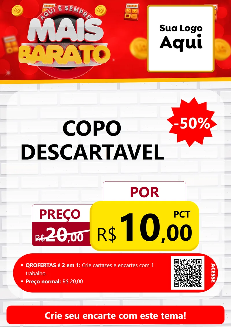 Modelo de Cartaz para Cartaz A4 Vertical com o tema Mais Barato para Embalagens