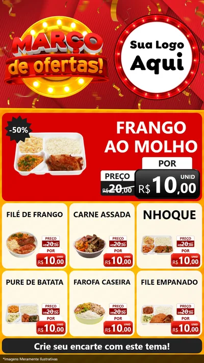 Modelo de Rede Social para Stories com o tema Março de Ofertas! para Restaurante