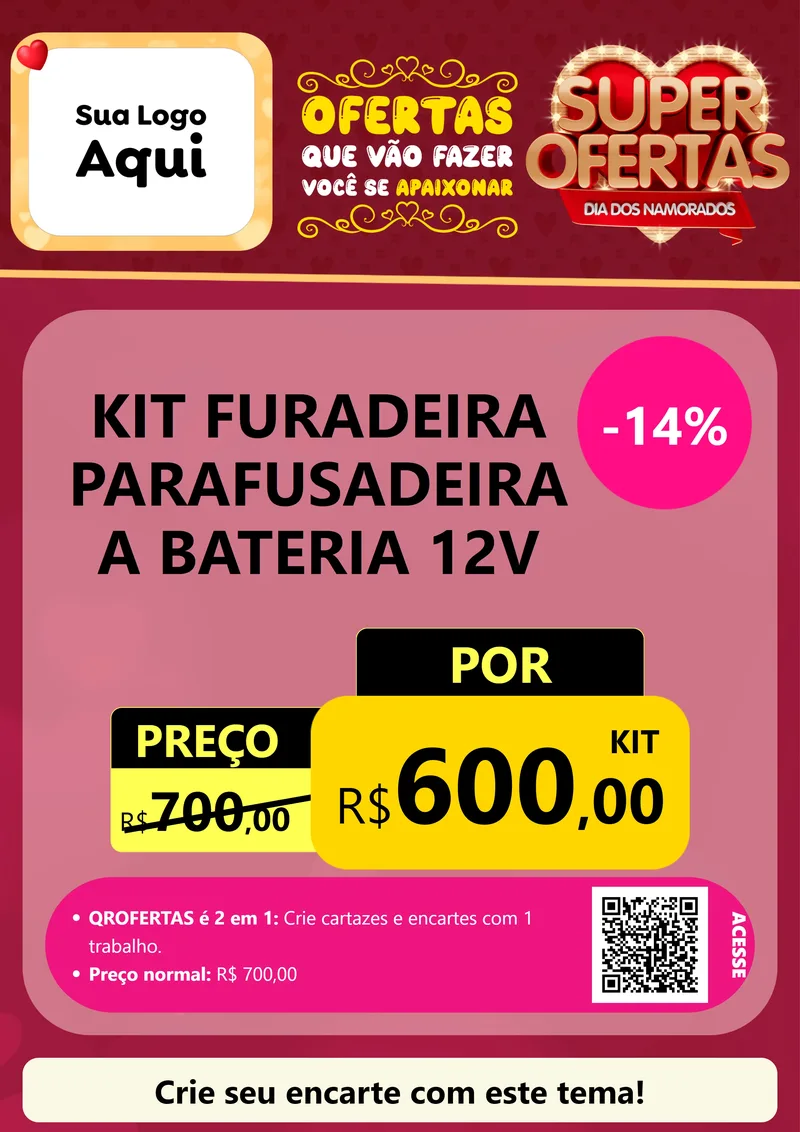 Modelo de Cartaz para Cartaz A4 Vertical com o tema Dia dos Namorados para Maquinas e Ferramentas