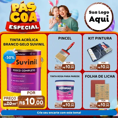 Modelo de Rede Social para Feed Facebook com o tema Páscoa Especial para Tintas e Ferramentas