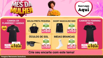 Modelo de TV para TV Horizontal com o tema Mês da Mulher para Roupas e acessórios
