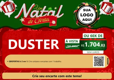 Modelo de Cartaz para Cartaz A4 Horizontal com o tema Um Natal de Ofertas para Concessionaria de Carros