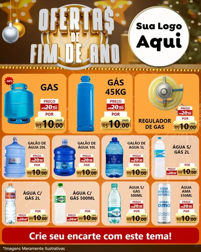 Modelo de Rede Social para Feed Instagram com o tema Ofertas de Fim de Ano para Água e gás