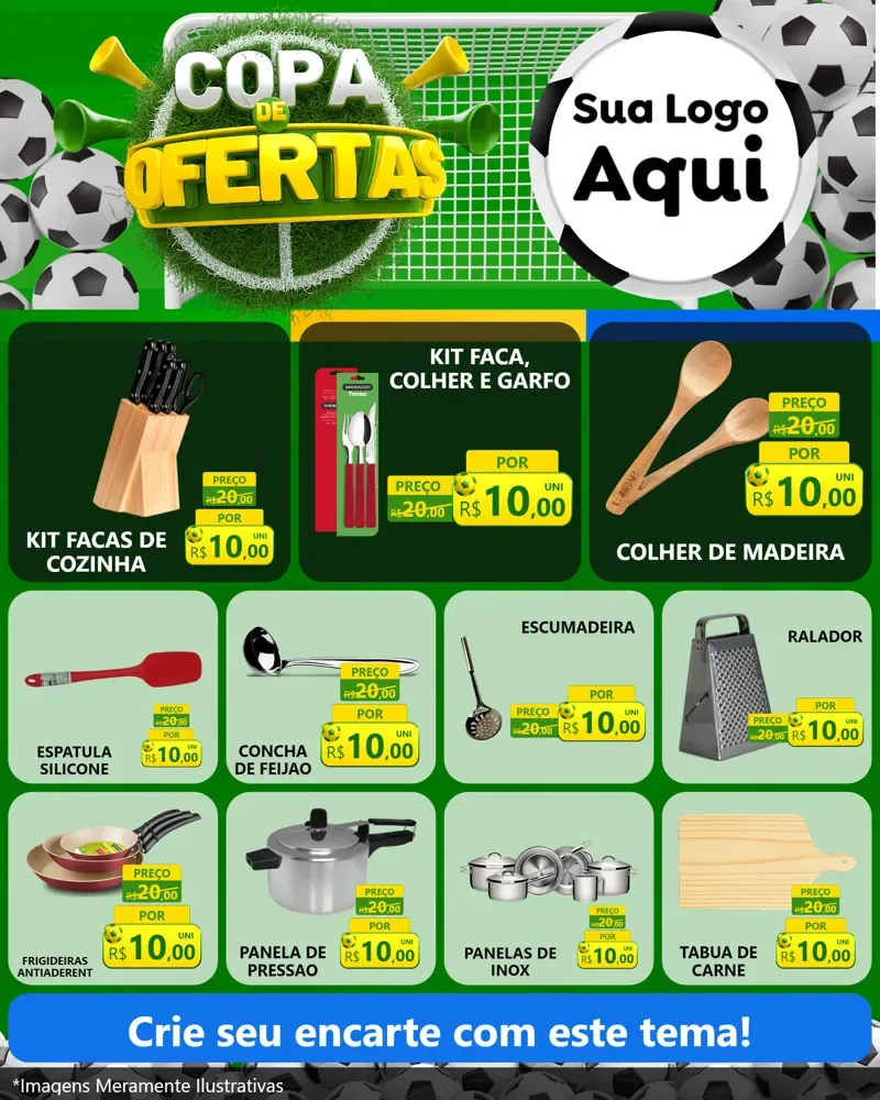 Modelo de Rede Social para Feed Instagram com o tema Copa De Ofertas para Utilidades Domésticas
