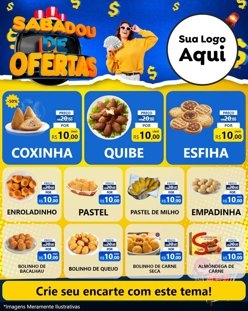 Modelo de Rede Social para Feed Instagram com o tema Sabadou de Ofertas para Salgadaria