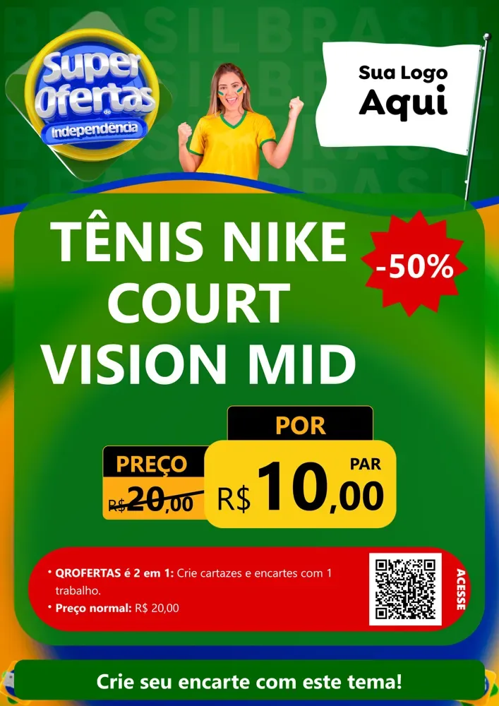 Modelo de Cartaz para Cartaz A4 Vertical com o tema Super Ofertas de Independência para Calçados