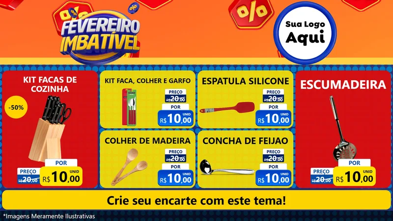 Modelo de TV para TV Horizontal com o tema Fevereiro Imbatível para Utilidades Domésticas
