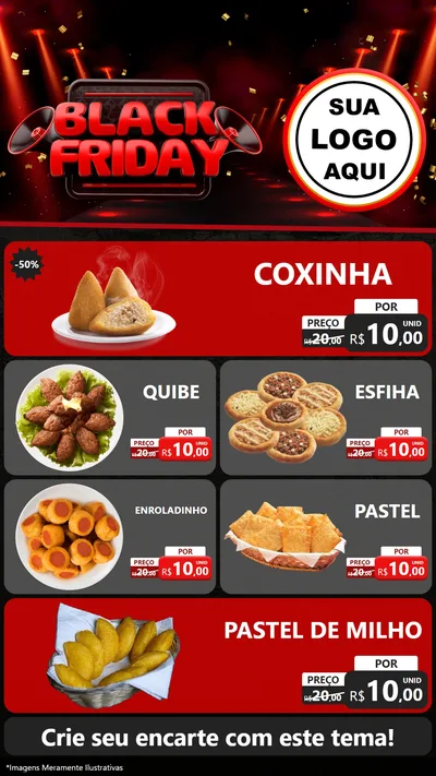 Modelo de TV para TV Vertical com o tema Black Friday para Salgadaria