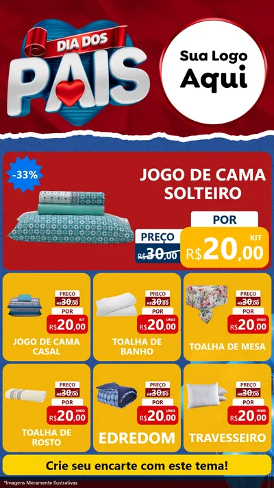 Modelo de Rede Social para Stories com o tema Dia dos Pais para Cama, Mesa e Banho