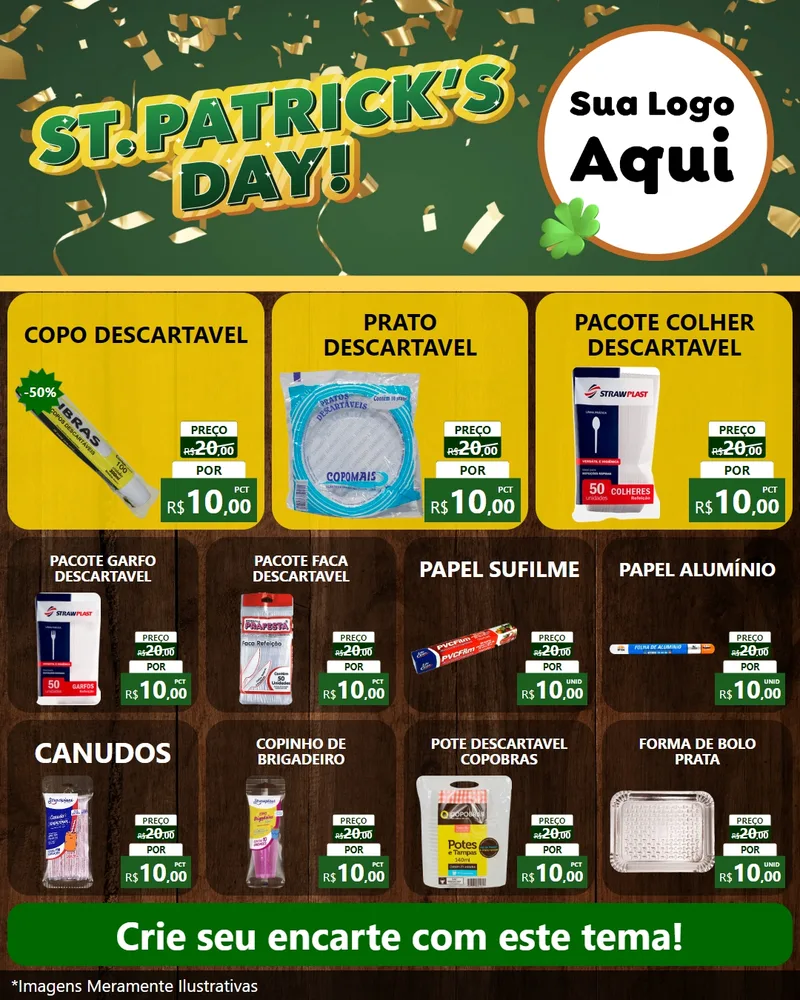Modelo de Rede Social para Feed Instagram com o tema St Patriks Day para Embalagens