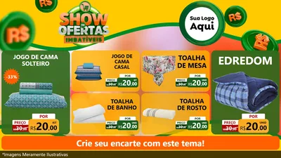 Modelo de TV para TV Horizontal com o tema Show de Ofertas Imbatíveis para Cama, Mesa e Banho