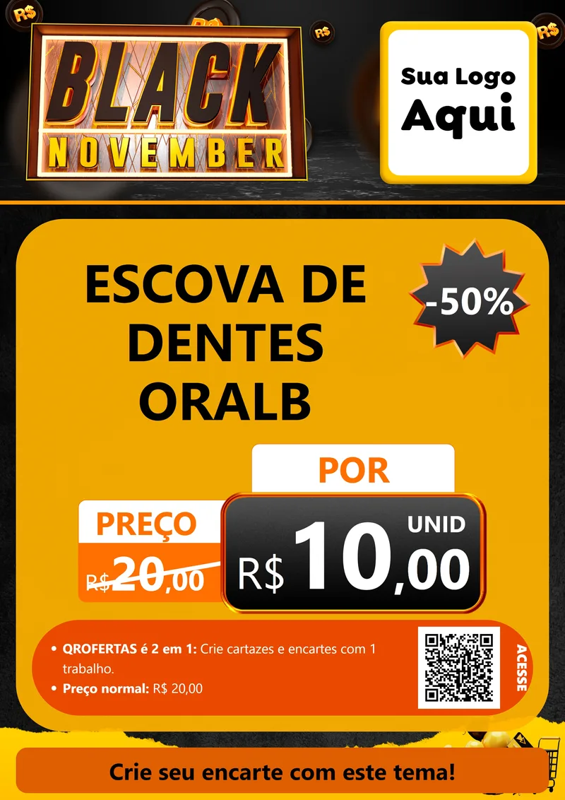 Modelo de Cartaz para Cartaz A4 Vertical com o tema Black November para Higiene Pessoal