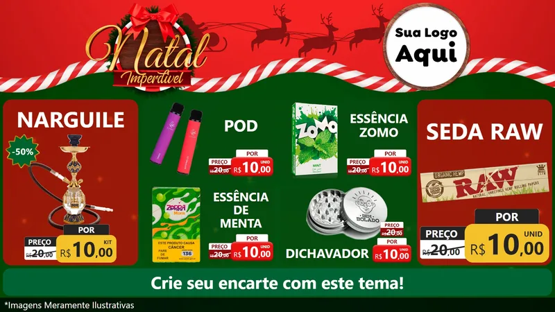 Modelo de TV para TV Horizontal com o tema Natal Imperdível para Tabacaria