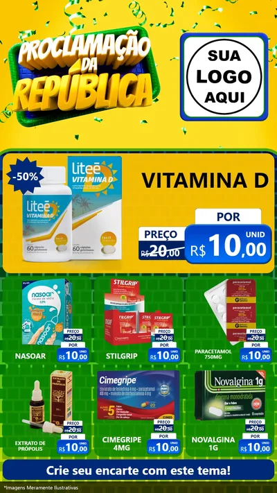 Modelo de Rede Social para Stories com o tema Proclamação da República para Farmácia