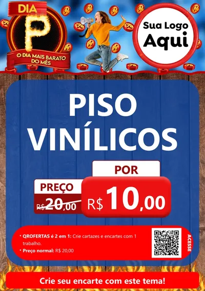 Modelo de Cartaz para Cartaz A4 Vertical com o tema Dia P - O Dia Mais Barato Do Mês para Material para Construção