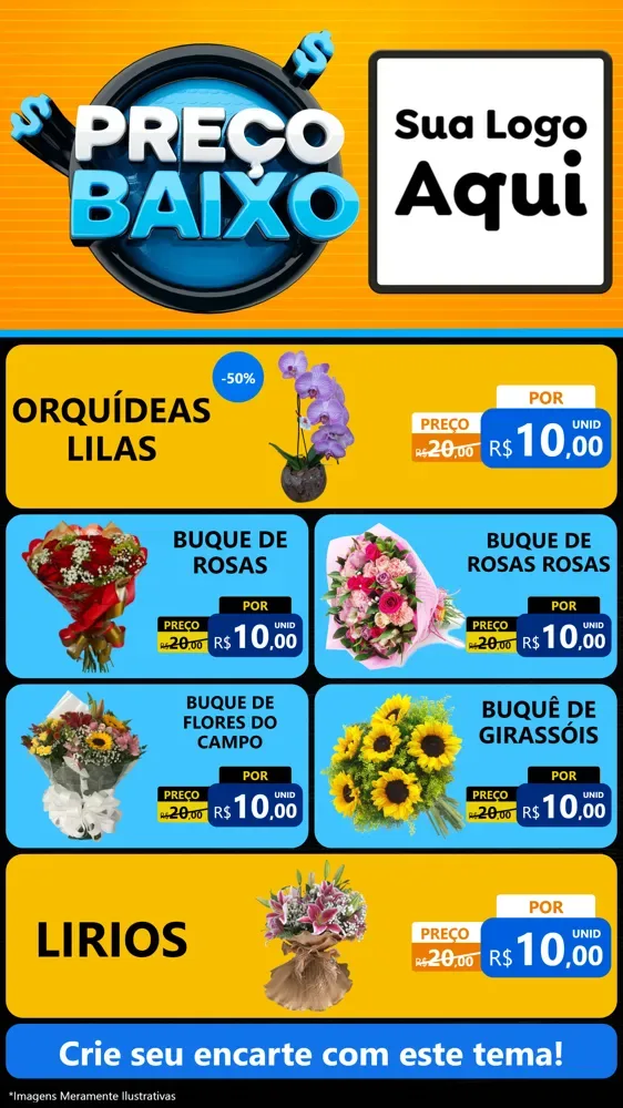 Modelo de TV para TV Vertical com o tema Preço Baixo para Floricultura e jardim