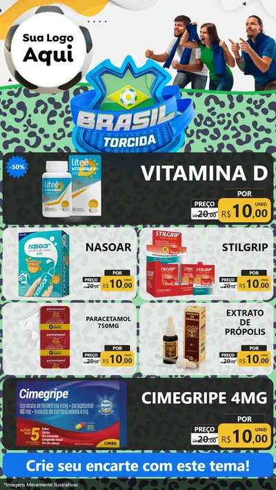 Modelo de TV para TV Vertical com o tema Brasil Torcida - Copa para Farmácia