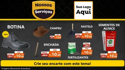 Modelo de TV para TV Horizontal com o tema Nossos Serviços para Agropecuária