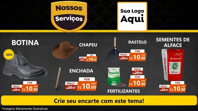 Modelo de TV para TV Horizontal com o tema Nossos Serviços para Agropecuária