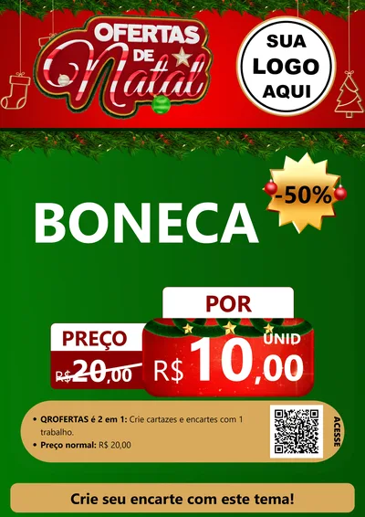 Modelo de Cartaz para Cartaz A4 Vertical com o tema Ofertas de Natal para Brinquedos