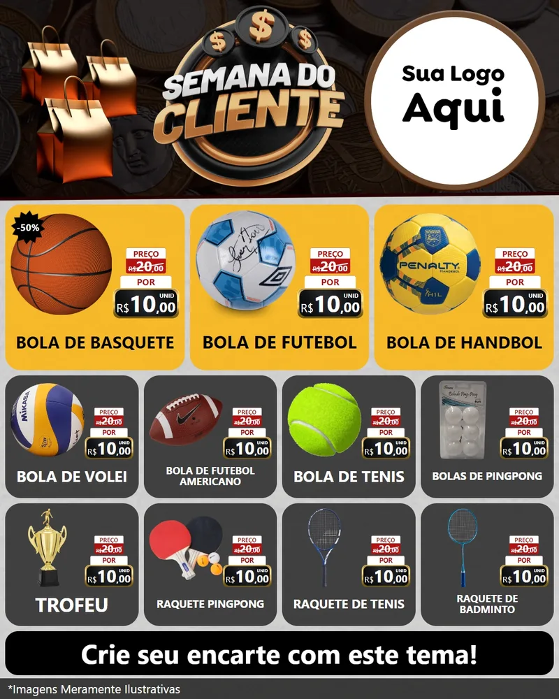 Modelo de Rede Social para Feed Instagram com o tema Semana do Cliente para Artigos Esportivos