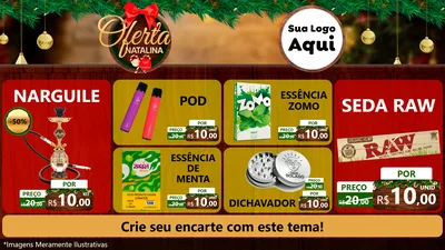 Modelo de TV para TV Horizontal com o tema Ofertas Natalina para Tabacaria