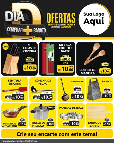 Modelo de Rede Social para Feed Instagram com o tema Dia D Mais Economia para Utilidades Domésticas