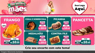 Modelo de TV para TV Horizontal com o tema Feliz Dia das Mães para Assados