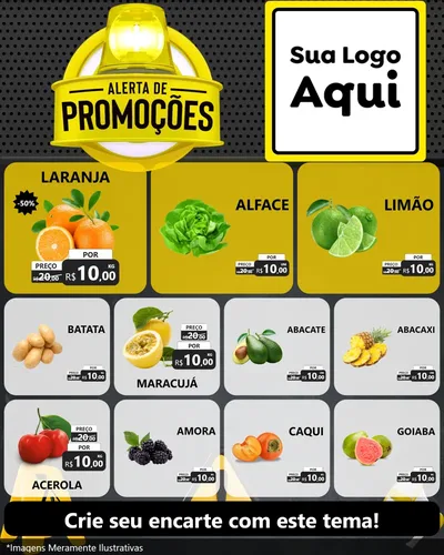 Modelo de Rede Social para Feed Instagram com o tema Alerta de Promoções para Hortifrúti
