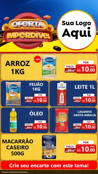 Modelo de TV para TV Vertical com o tema Oferta Imperdível - Óleo para Supermercado