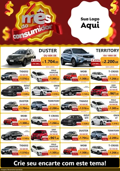 Modelo de Encarte para Encarte A4 Vertical com o tema Mês do consumidor para Concessionaria de Carros