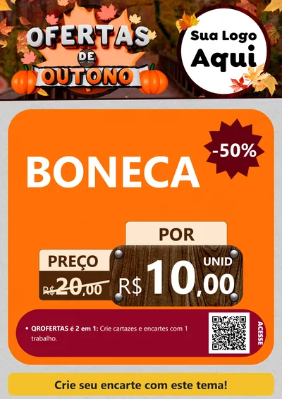 Modelo de Cartaz para Cartaz A4 Vertical com o tema Ofertas de Outono para Brinquedos