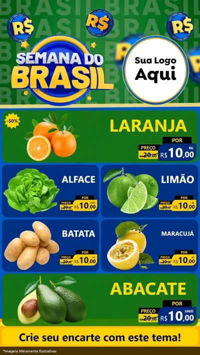 Modelo de TV para TV Vertical com o tema Semana Do Brasil para Hortifrúti