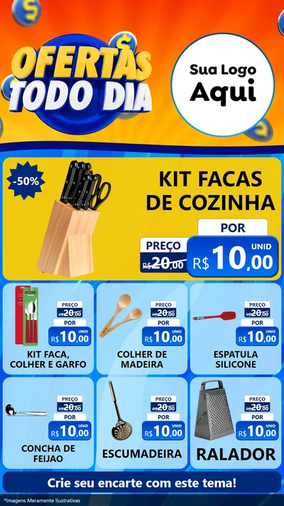 Modelo de Rede Social para Stories com o tema Ofertas Todo Dia para Utilidades Domésticas